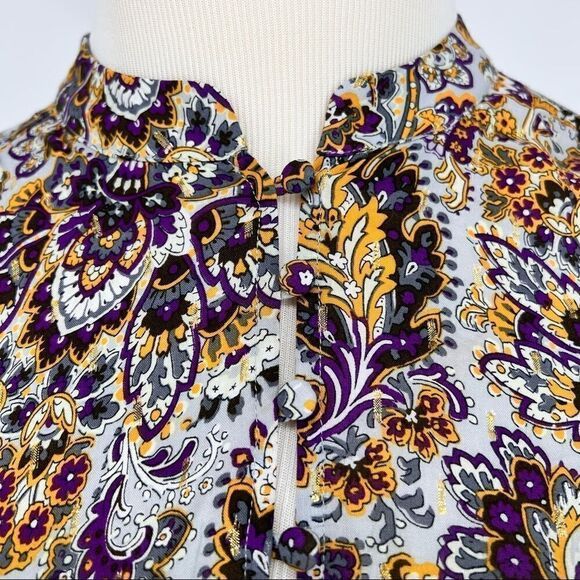 Soft Surroundings Paisley Crepe Blouse Size Medium - Picture 5 of 10